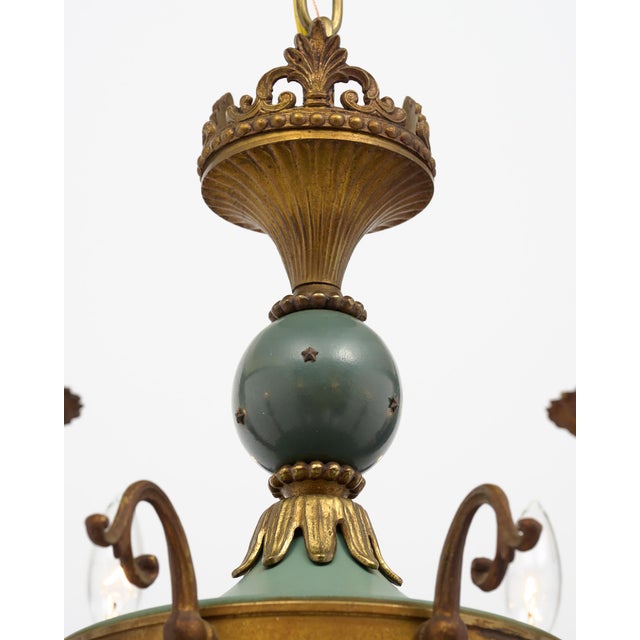 Metal French Empire, Bronze Chandelier, Circa 1920 For Sale - Image 7 of 9