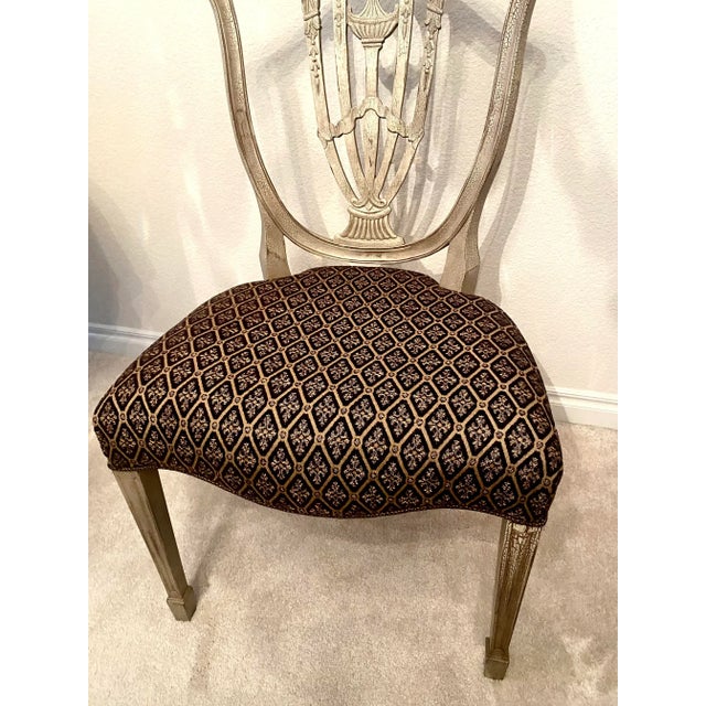 Late 20th Century Hepplewhite Style Intricate Shield Back Set of Six Chairs Mint Condition For Sale - Image 12 of 18