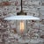 Mid-Century Modern Vintage White Enamel and Clear Glass Pendant Light For Sale - Image 3 of 6