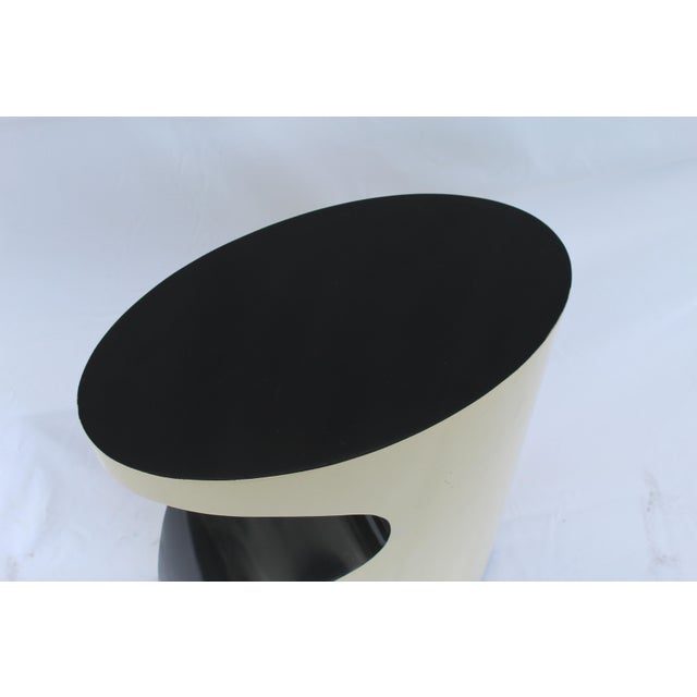Side Table Midcentury Designed Special Shape Painted Two-Tone Rolled Steel For Sale - Image 14 of 16