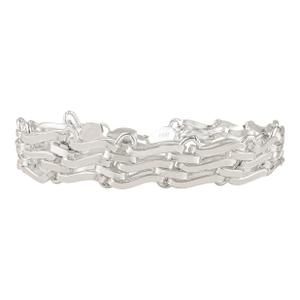 Gate Link Solid Silver Bracelet for Daily Wear- Wristband for Him
