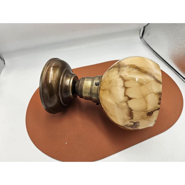 Art Deco Brass Ceiling Lamp, 1920s For Sale - Image 3 of 5