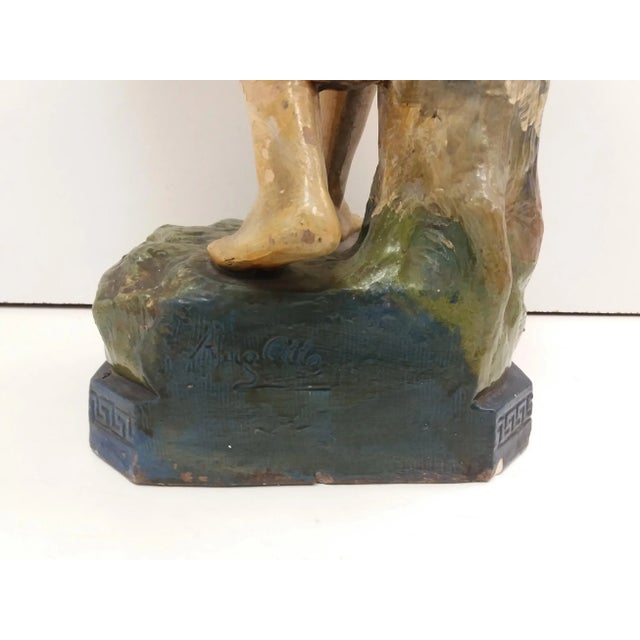 Czechoslovakian Art Deco Terracotta Girl Statue, 1930s For Sale - Image 10 of 18