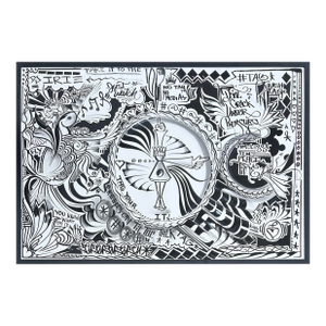 Miami Street Artist Jona Cerwinske Black, White Abstract Painting C2010