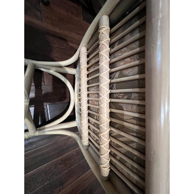 Vintage McGuire San Francisco Rattan Barrel Back Armchairs, Set of 5 McGuire Rolling Chairs in Excellent Condition For Sale In Sacramento - Image 6 of 8