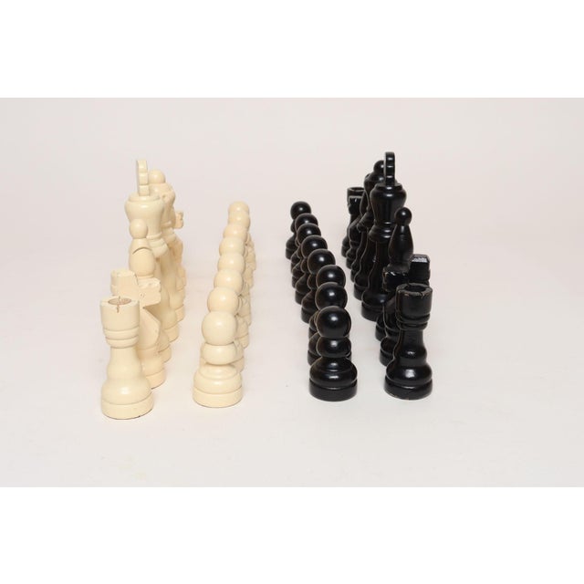 Postmodern Vintage Folk Art l.l. Bean Wooden Chess Pieces - Complete Set 32 Pieces For Sale - Image 3 of 18