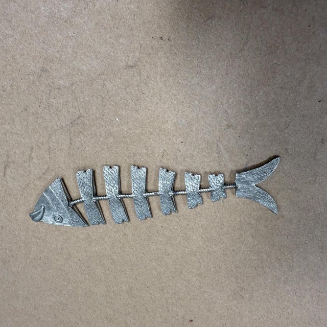 Hand Crafted Decorative Fish Bone Skeleton Taxco Mexico For Sale - Image 4 of 7