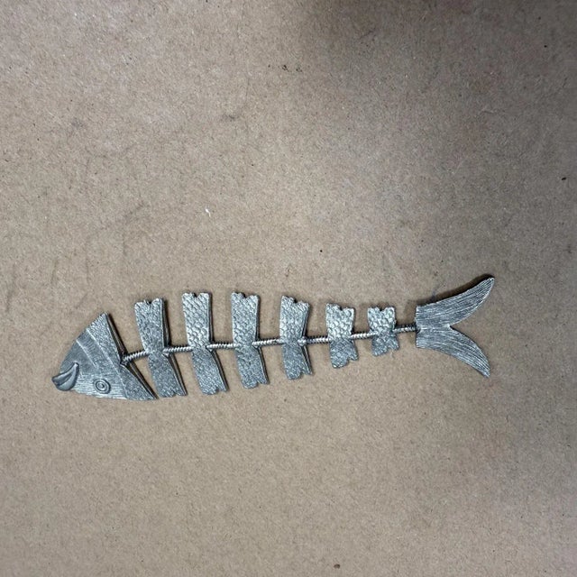 Mid-20th Century Handcrafted Fish Bone Skeleton Sculpture From Taxco For Sale - Image 4 of 7