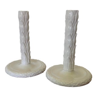 Mid-Century Bonwit Teller Capodimonte Candlesticks, Made in Italy - a Pair For Sale