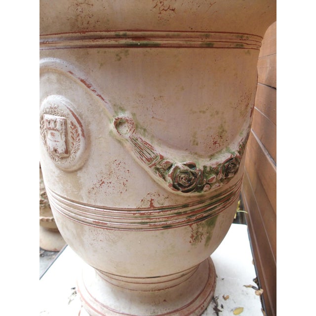 Pair of Distressed Handmade French Anduze Pots in Traditional Finish For Sale - Image 10 of 16