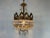Rare Vintage Brass Crystal Chandelier | 1960s | Amber & Clear Crystal Pendant Light For Sale - Image 9 of 16