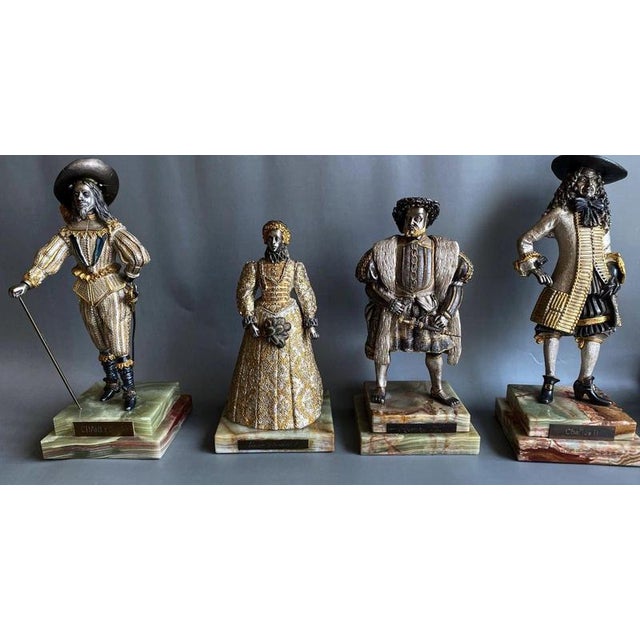 Birmingham Mint British Monarchs Bronze Figures by Anna Danesin, 1980s, Set of 4 For Sale - Image 13 of 18