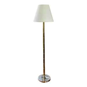 Vintage Bamboo Form Floor Lamp With Shade