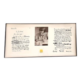 Ayn Rand's Facsimile Handwritten Manuscript Pages for "Atlas Shrugged" For Sale