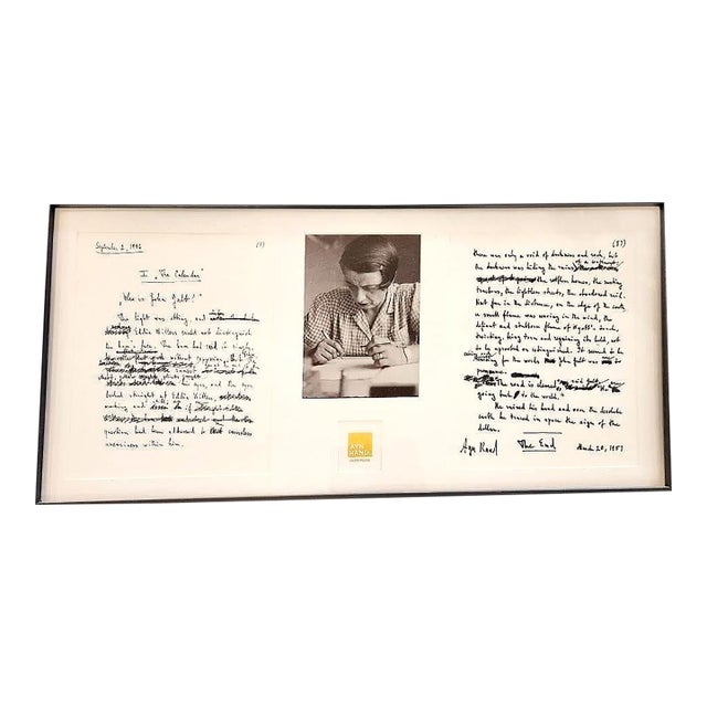 Ayn Rand's Facsimile Handwritten Manuscript Pages for "Atlas Shrugged" For Sale