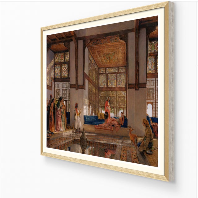Atelier Aria Lumae John Frederick Lewis the Reception Cairo Egypt Grand Salon Scale Fine Art Gallery Board Print 40 X 32 For Sale - Image 13 of 18