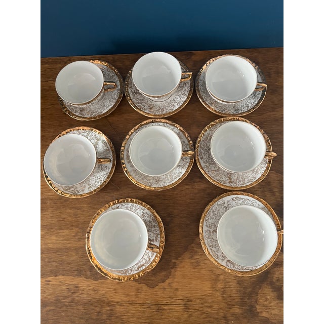 Mid 18th Century Victorian Bavaria Tea Cup & Saucer Set- 16 Pieces For Sale - Image 11 of 12