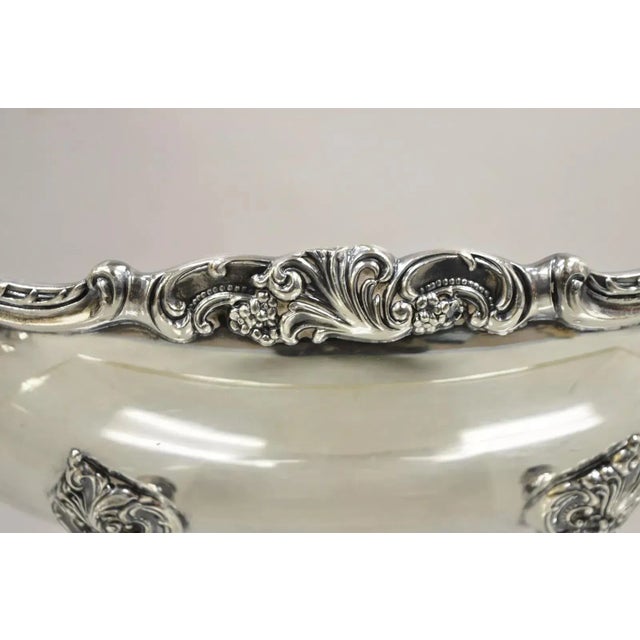 Silver Vintage Wallace 214 Victorian Style Silver Plated Oval Footed Fruit Bowl For Sale - Image 8 of 11