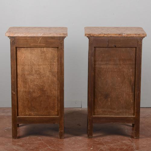 Red Vintage Bedside Tables with Red Marble Tops, 20th Century, Set of 2 For Sale - Image 8 of 18