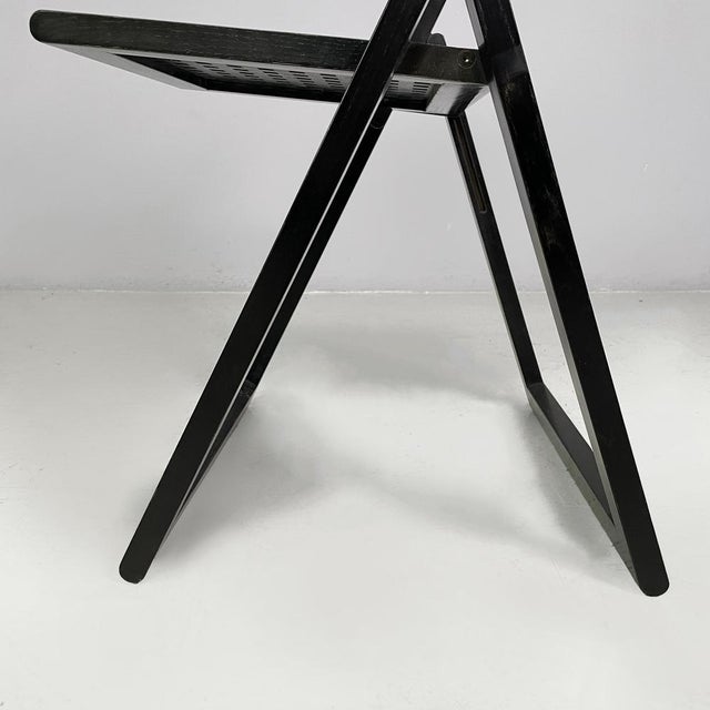 Italian Modern Black Wooden Folding Chairs, 1980s, Set of 2 For Sale - Image 16 of 18