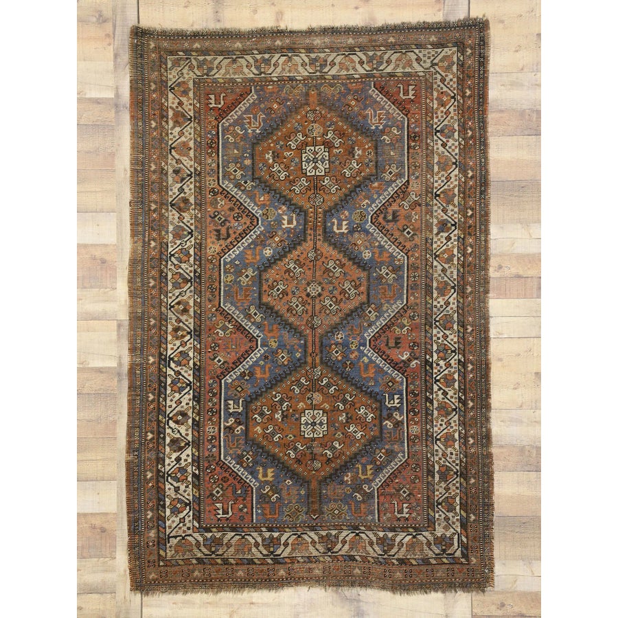 ラグ vintage shiraz  rug Vintage 1950's Southcentral Persia Shiraz rug - 7' x 11'