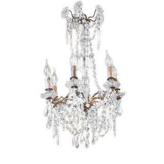 Small French 6-Light Chandelier in Crystal For Sale