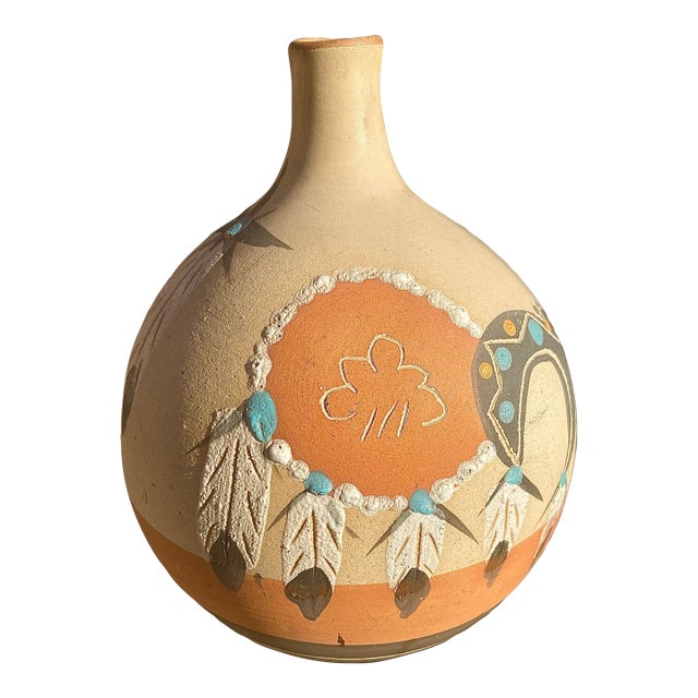 Vintage Southwestern Pueblo Handmade Pottery Vase by Betty Selby, Native American Art For Sale