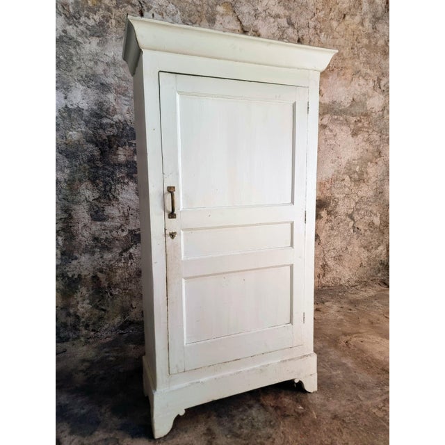 Antique French Pine Cabinet in Off-White Paint, 1900-1920 For Sale - Image 11 of 15