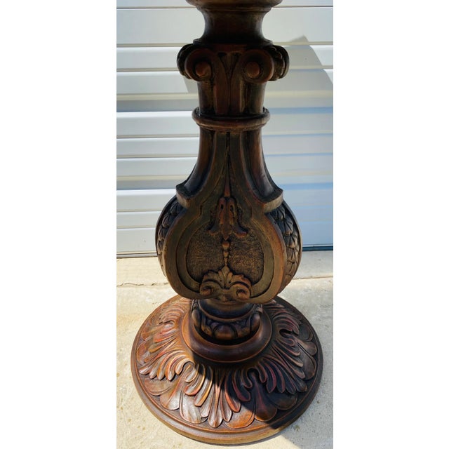 Gold Mid Century Reverse Painted Mirror Side Table For Sale - Image 8 of 13