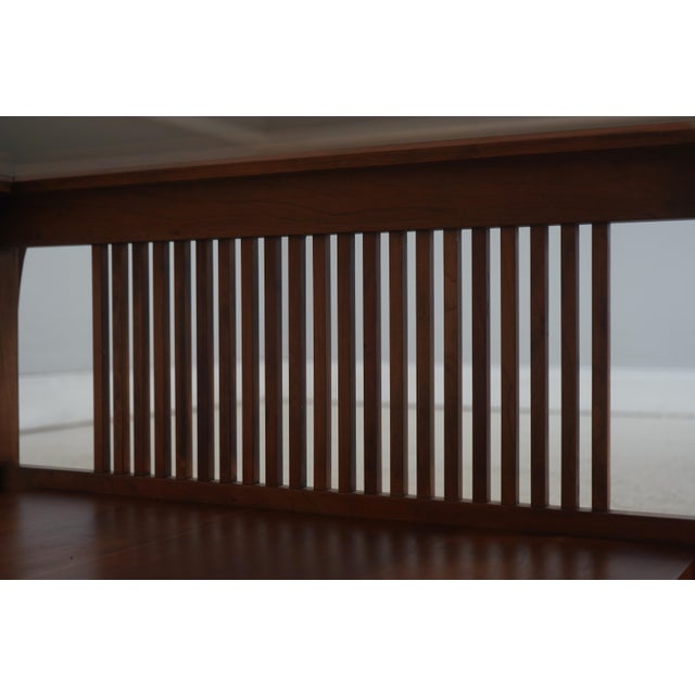 Wood Stickley Mission Cherry Glass Top Coffee Table For Sale - Image 7 of 13