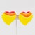 Pop Art Pop Art Yellow and Orange Lucite Heart-Shaped Clip Earrings For Sale - Image 3 of 6