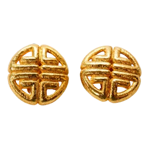 1980s GIVENCHY Vintage Logo Earrings Clip-on Gold Plated - a Pair