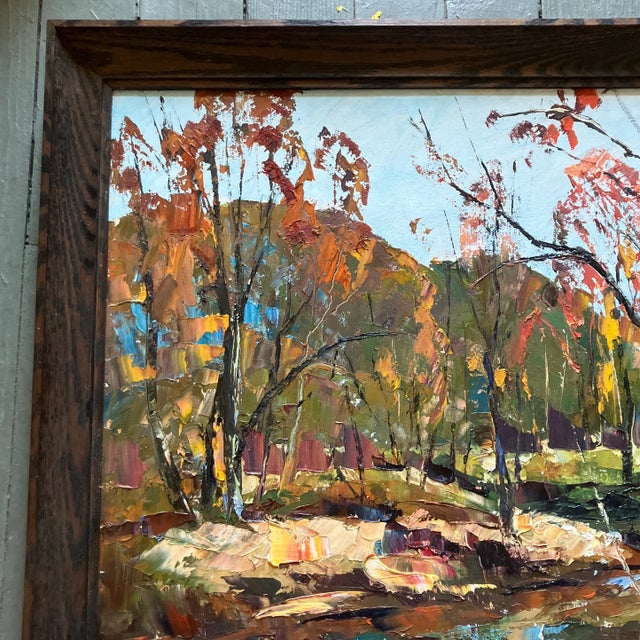 1960’s original impressionist fall landscape painting. Framed. Measures 24x20 or 27x23 with frame.
