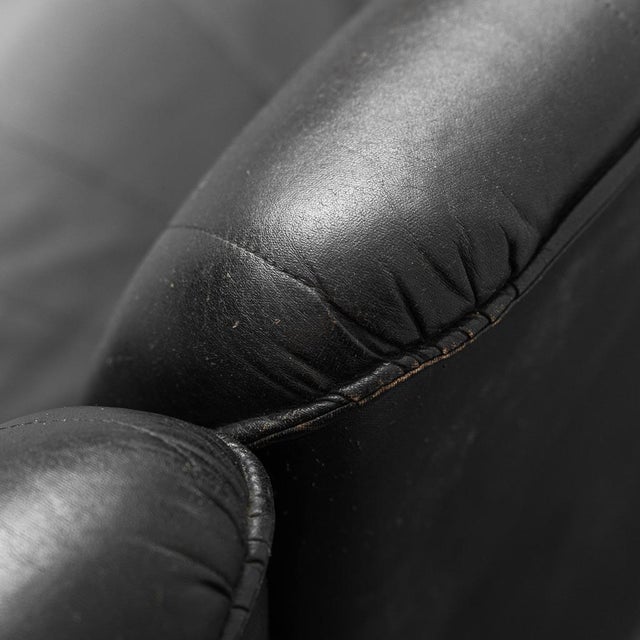 Modular Four-Seater Sofa in Black Eco-Leather, 1970s, Set of 4 For Sale - Image 6 of 15