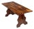 Vintage English Yew Wood Trestle Dining Table, 1960s For Sale