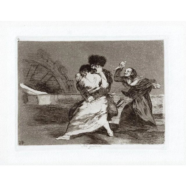 No quiren is an original artwork realized by the great Spanish artist Francisco Goya in 1810. Original Etching on paper....