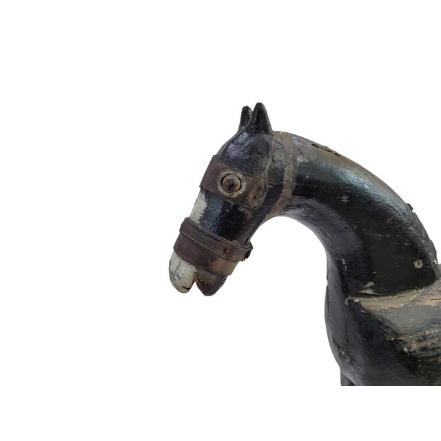 Late 19th Century Antique Primitive Folk Art Wood Rocking Horse Late 19th / Early 20th Century For Sale - Image 5 of 15