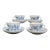 Meissen Swords Blue Onion Porcelain Scallop Rim Coffee Cup & Saucer Set of 4 For Sale