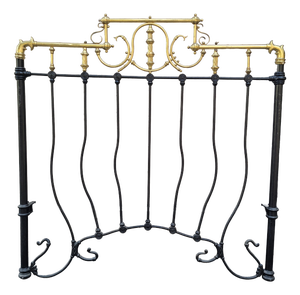 Art Nouveau Style Wrought Iron Bed Headboard, Spain, 1930s