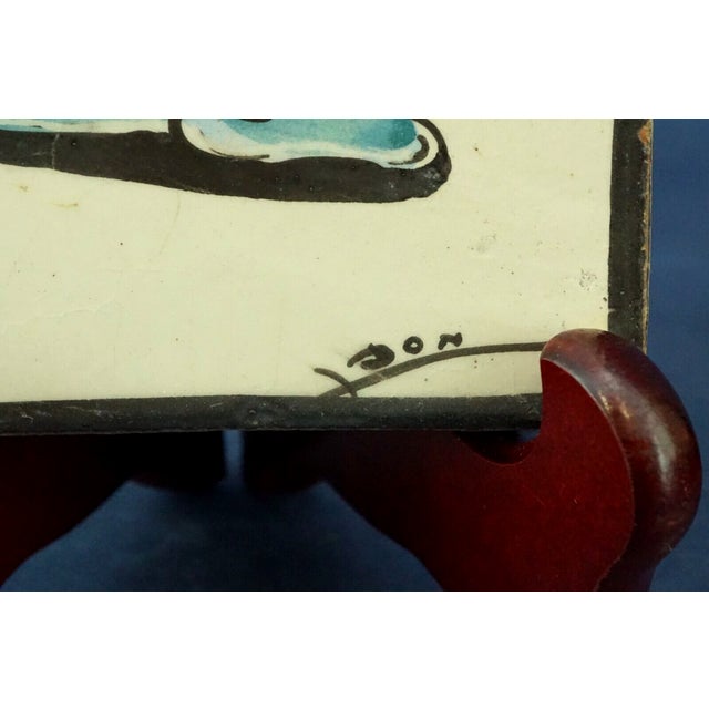 Majolica Tiles with Snow White and the Dwarfs by Leonello Donnini, 1920s, Set of 4 For Sale - Image 11 of 18