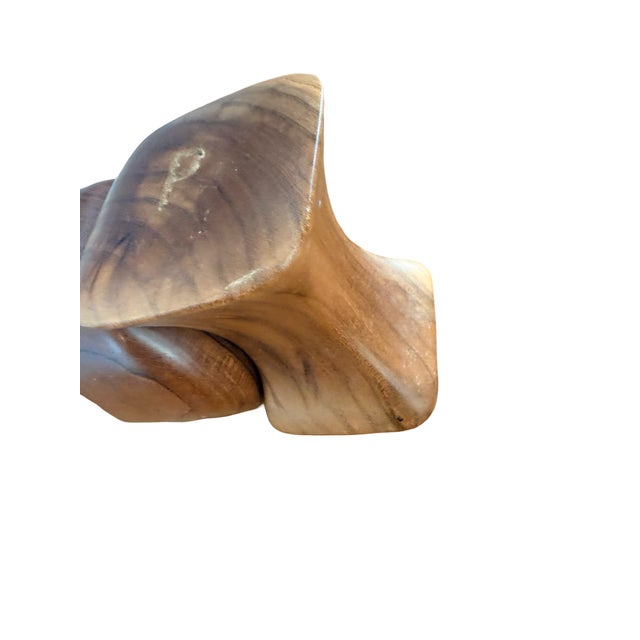 Mid 20th Century Danish Modern Style Sculptural Interlocking Wood Salt and Pepper Shakers For Sale - Image 4 of 11