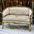 Italian Style Beige White Sofa Damask Fabric For Sale - Image 4 of 7