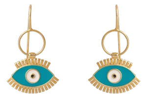 Protective Aura Turquoise Evil Eye Earrings, A Pair