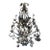 1970s Large Scrolling Black Metal Vintage Chandelier With Leaf Details For Sale