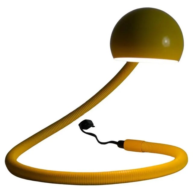 Italian Adjustable Yellow Flex Arm Table Lamp, 1960s For Sale - Image 11 of 11