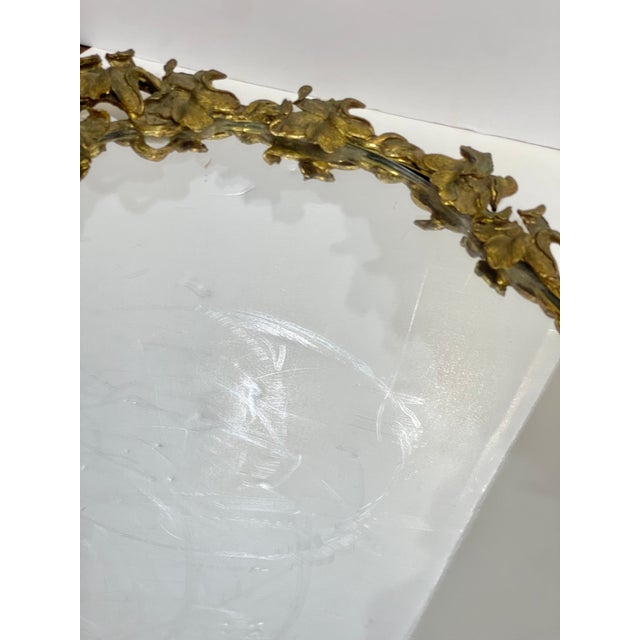 French Vintage Gilt Bronze Mirrored Vanity Tray or Plateau. For Sale - Image 4 of 10