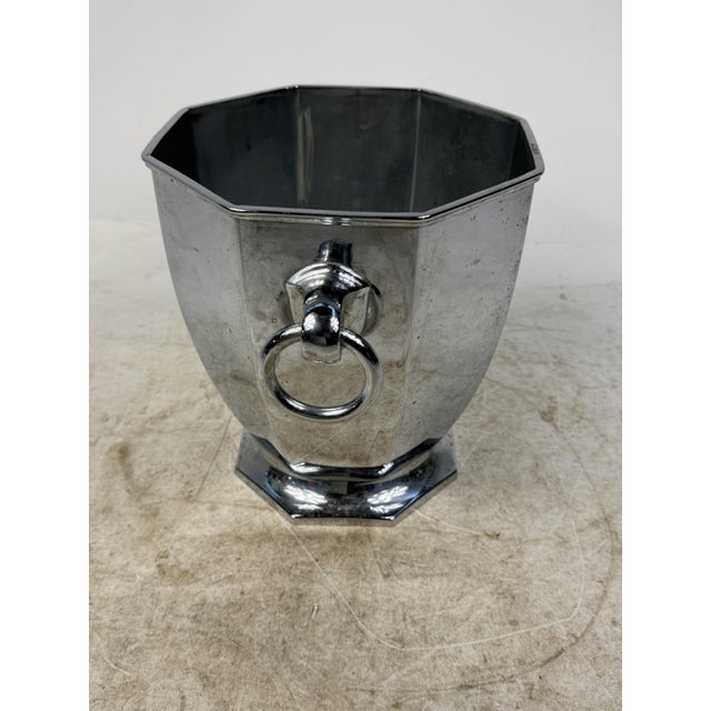 Silver-Plated Brass Champagne Bucket, 1940s For Sale - Image 3 of 11