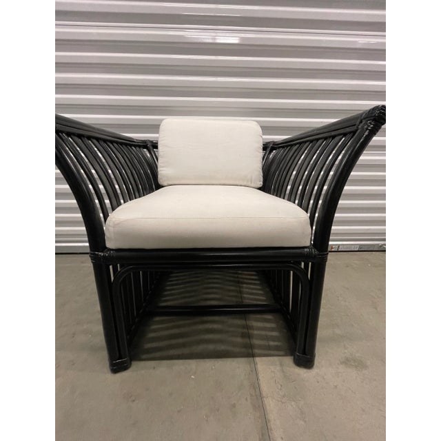 1970s Vintage Black Rattan Chairs - Set of 2 For Sale - Image 4 of 11