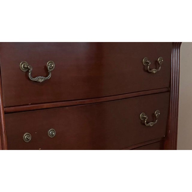 Chippendale Chippendale Style Mahogany Finish Serpentine Tall Chest With Claw Feet For Sale - Image 3 of 3
