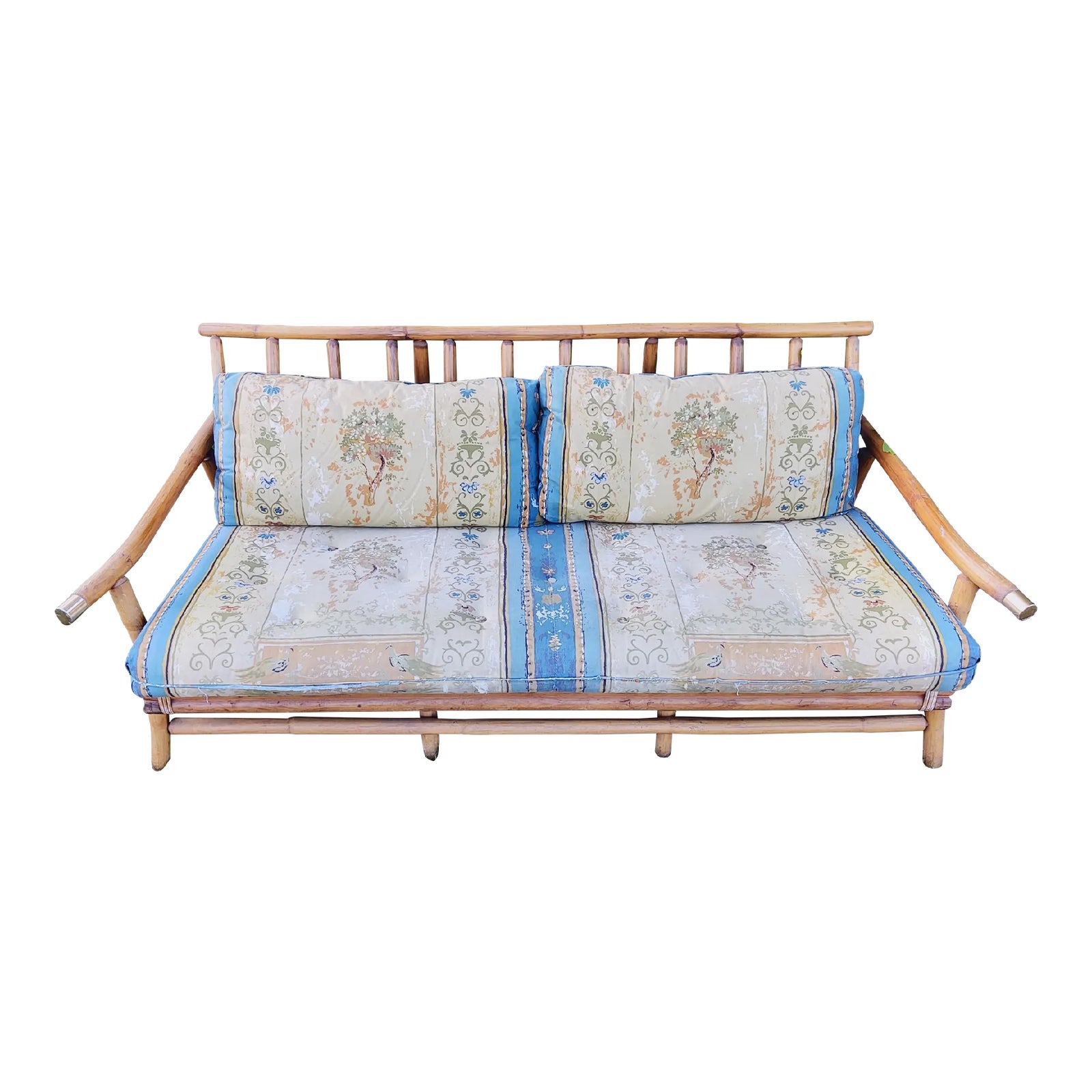 Vintage Ficks & Reed Pagoda Style Rattan Bamboo Sofa | Chairish